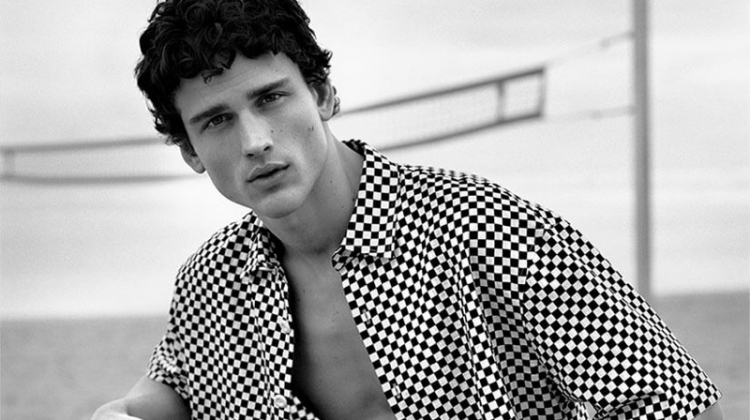 Simon Nessman fronts Sandro's spring-summer 2019 campaign.