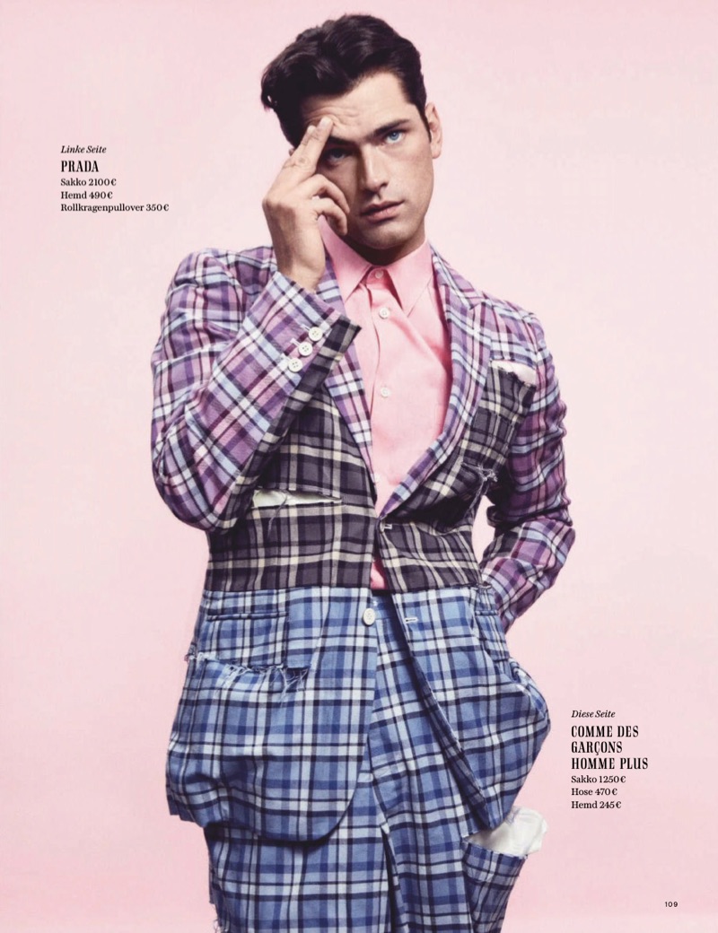 Sean O'Pry Makes a Colorful Tailored Statement for GQ Germany