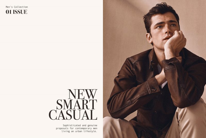 Sean O'Pry embraces "new smart casual" style for Massimo Dutti's most recent men's editorial.