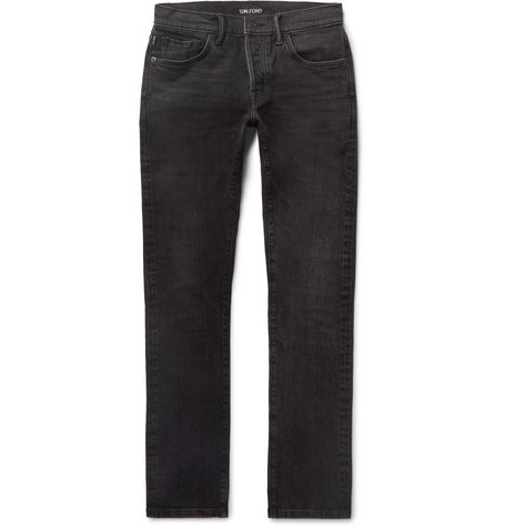 TOM FORD – Slim-Fit Washed Selvedge Denim Jeans – Men – Charcoal | The ...