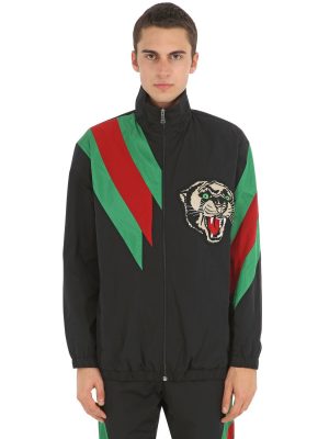 Tech Nylon Jacket W/ Patch & Web Details Tech Nylon Jacket W/ Patch & Web Details