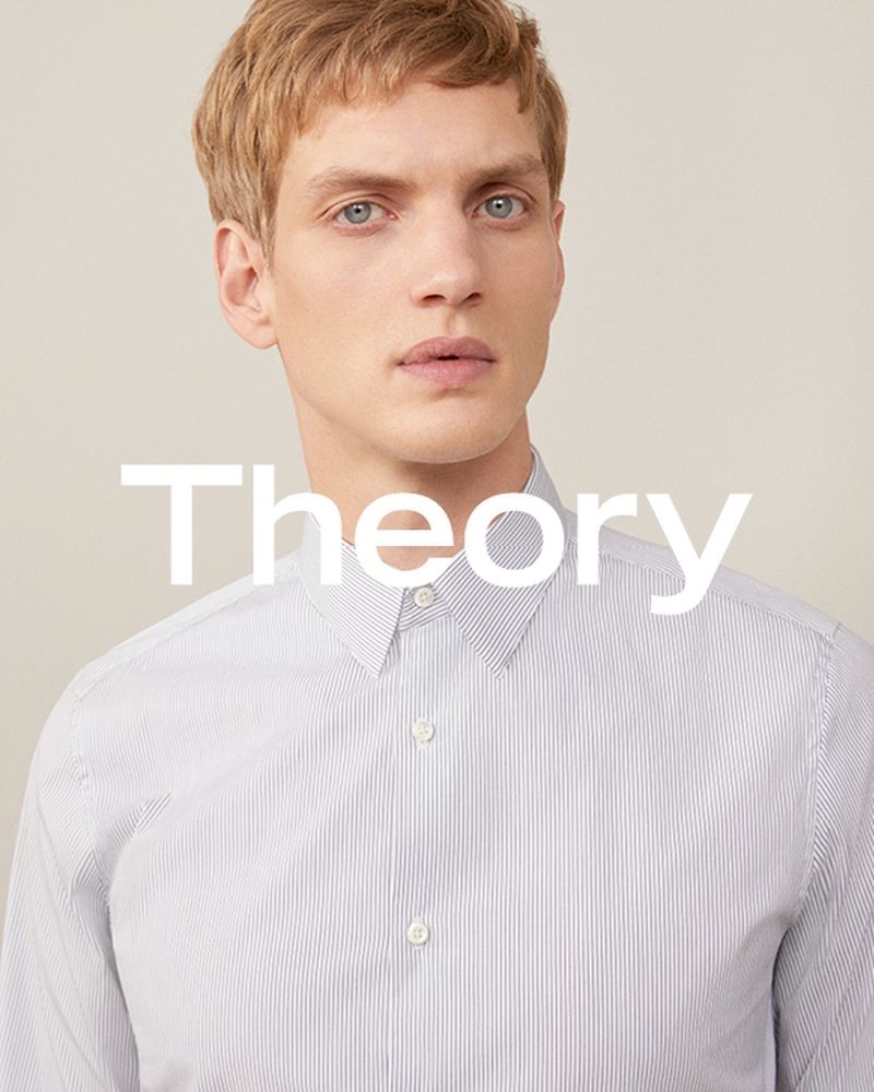 German model Paul Boche fronts Theory's spring-summer 2019 campaign.