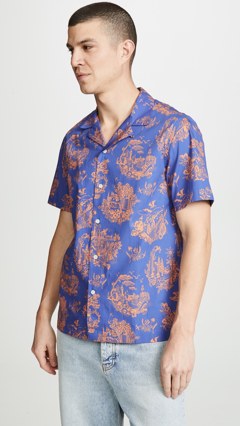 Wood Wood Short Sleeve Brandon Shirt Blue