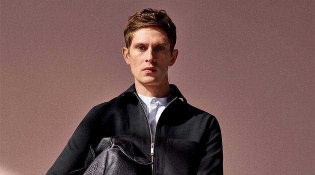 Mathias Lauridsen is a Stylish Traveler for Zara Man Mathias Lauridsen dons a blouson jacket with drawstring pants from Zara.
