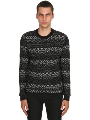 Zigzag Wool Knit Sweater With Lurex Zigzag Wool Knit Sweater With Lurex