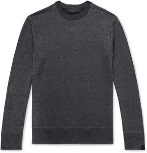 rag & bone - Dean Mélange Merino Wool, Linen and Cotton-Blend Sweater - Men - Charcoal rag & bone - Dean Mélange Merino Wool, Linen and Cotton-Blend Sweater - Men - Charcoal