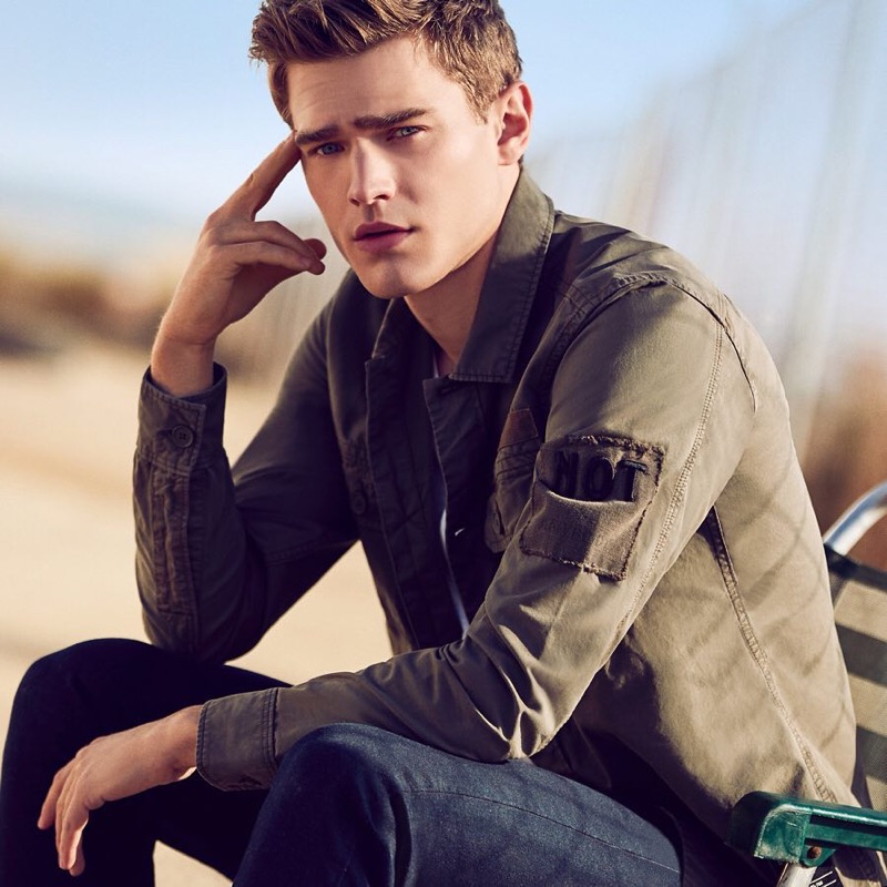 Model Bo Develius reunites with Q/S designed by for its spring-summer 2019 campaign.