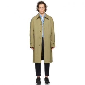 AMI Alexandre Mattiussi Beige Mac Trench Coat AMI Alexandre Mattiussi Beige Mac Trench Coat