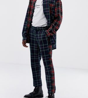 ASOS DESIGN x LaQuan Smith skinny check pants with contrast check panel - Multi ASOS DESIGN x LaQuan Smith skinny check pants with contrast check panel - Multi