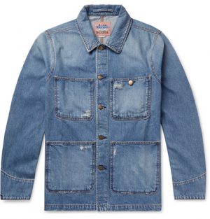 Acne Studios - Albyr Distressed Denim Chore Jacket - Men - Blue Acne Studios - Albyr Distressed Denim Chore Jacket - Men - Blue