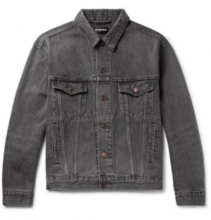 Balenciaga - Logo-Print Denim Jacket - Men - Gray Balenciaga - Logo-Print Denim Jacket - Men - Gray