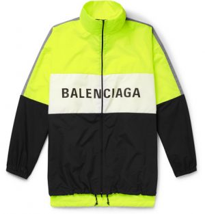 Balenciaga - Oversized Logo-Print Shell and Ripstop Jacket - Men - Bright yellow Balenciaga - Oversized Logo-Print Shell and Ripstop Jacket - Men - Bright yellow