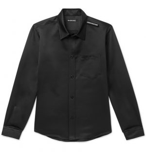 Balenciaga - Slim-Fit Satin Shirt - Men - Black Balenciaga - Slim-Fit Satin Shirt - Men - Black