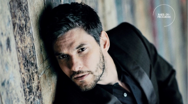Ben Barnes Goes Sartorial for The Rake, Talks 'Gold Digger' Starring in a photo shoot, Ben Barnes dons a silk suit by Ermenegildo Zegna Couture with a Dries Van Noten shirt.