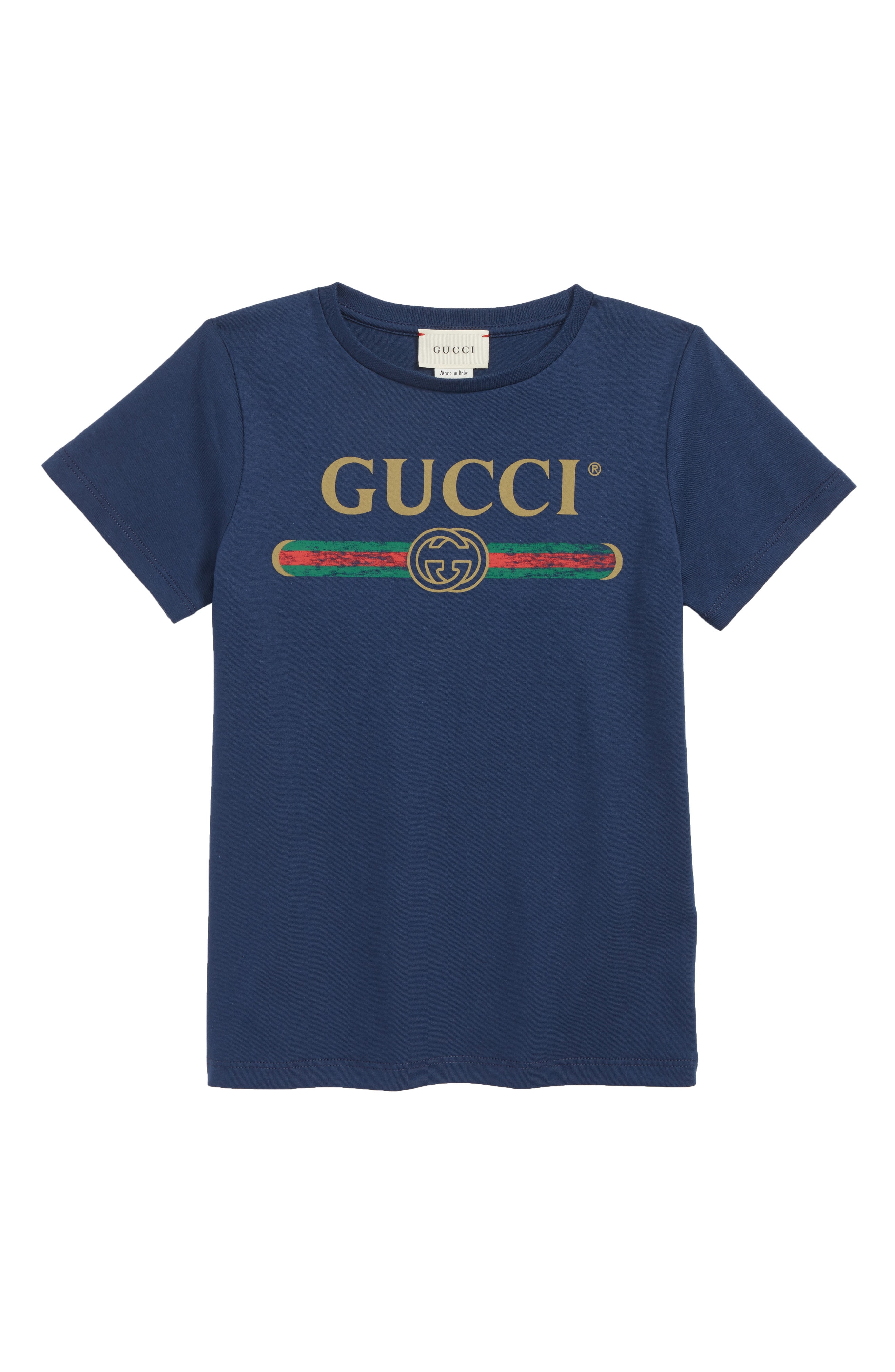 Boy’s Gucci Logo T-Shirt, Size 6Y – Blue | The Fashionisto