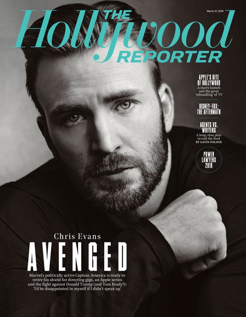 Chris Evans covers the March 27, 2019 issue of The Hollywood Reporter.
