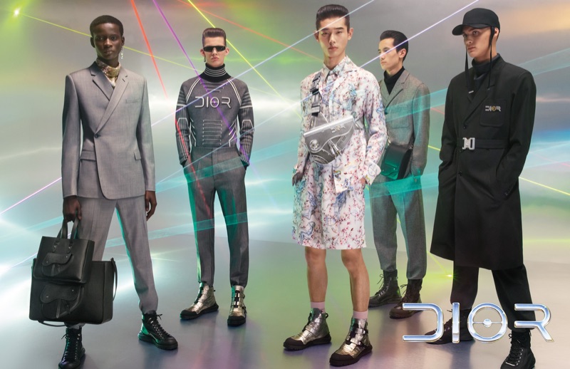 Serigne Lam, Lukas Gomann, Taemin Park, Chris Kojiro, and Ludwig Wilsdorff appear in Dior Men's pre-fall 2019 campaign.