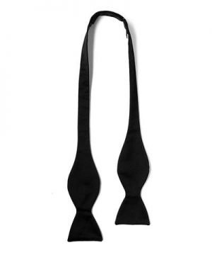 Drake's Black Satin Butterfly Bowtie Drake's Black Satin Butterfly Bowtie