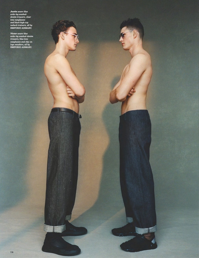 Something in the Jeans: Justin Petzschke & Victor Perr Don Emporio Armani for British GQ Style