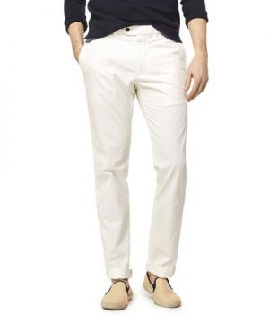 Extra Slim Fit Tab Front Stretch Chino in Off White Extra Slim Fit Tab Front Stretch Chino in Off White