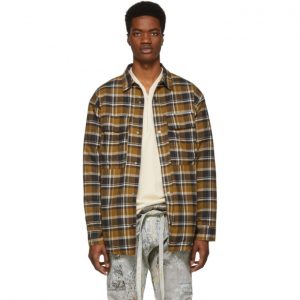 Fear of God Brown Plaid Flannel Shirt Jacket Fear of God Brown Plaid Flannel Shirt Jacket