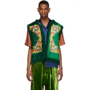 Gucci Green Floral Velvet Jacquard Vest Gucci Green Floral Velvet Jacquard Vest