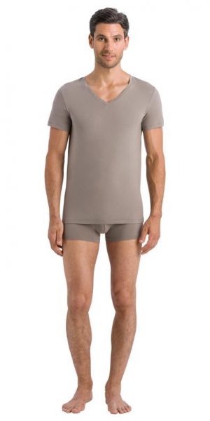 HANRO (73089) Cotton Superior V-Neck Shirt - Dark Sea S HANRO (73089) Cotton Superior V-Neck Shirt - Dark Sea S