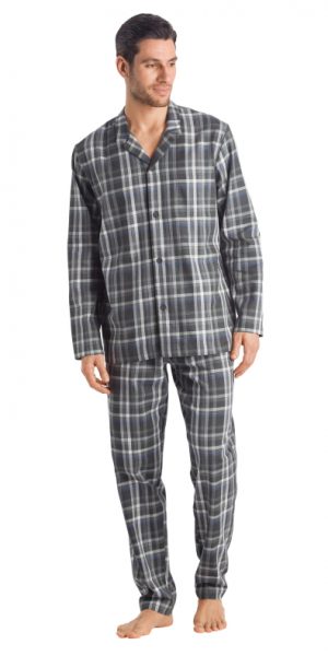 HANRO (75806) Loran Long Sleeve Pajama - Big Karo XXL HANRO (75806) Loran Long Sleeve Pajama - Big Karo XXL