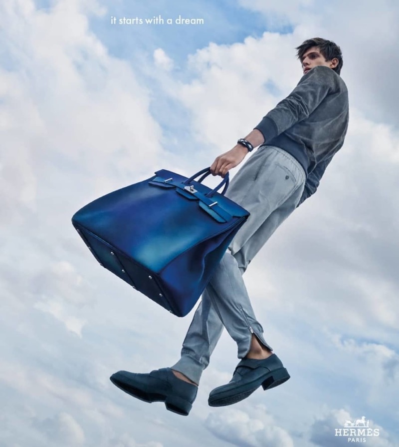 Edoardo Sebastianelli stars in Hermès' spring-summer 2019 campaign.