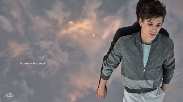 Jonas Lindstroem photographs Edoardo Sebastianelli for Hermès' spring-summer 2019 campaign.