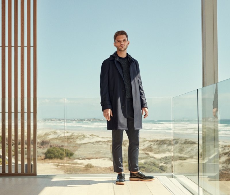 Actor Jeremy Irvine dons a sleek look from German brand BOSS.