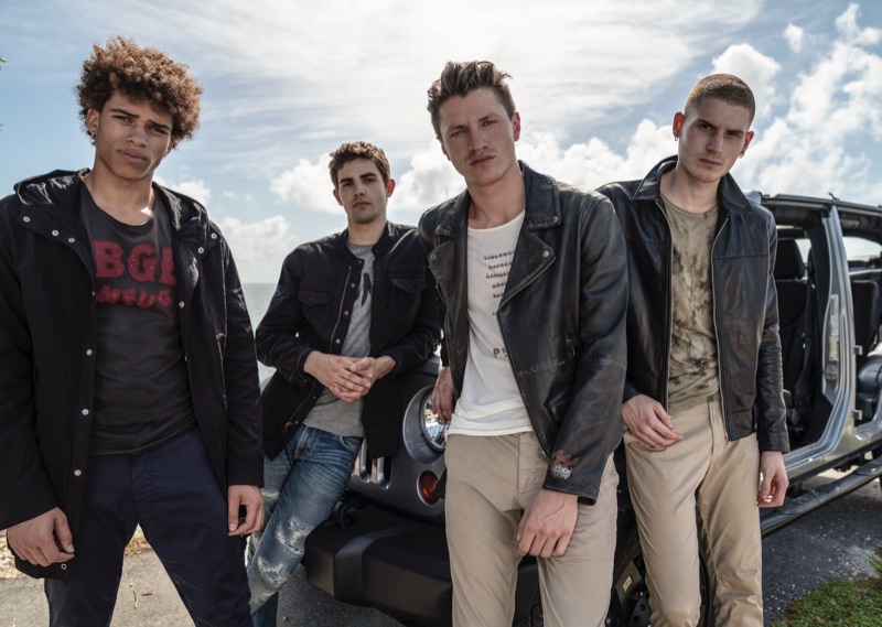 Ikce-Wicasa Quiles, Gordon Winarick, Eli Hall, and Mike Russo connect with John Varvatos Star USA for spring-summer 2019.