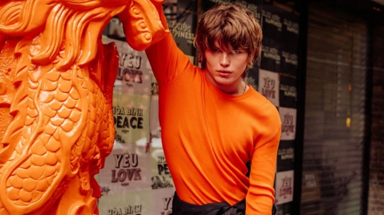 Jordan Barrett Explores Chinatown with GQ Style Russia