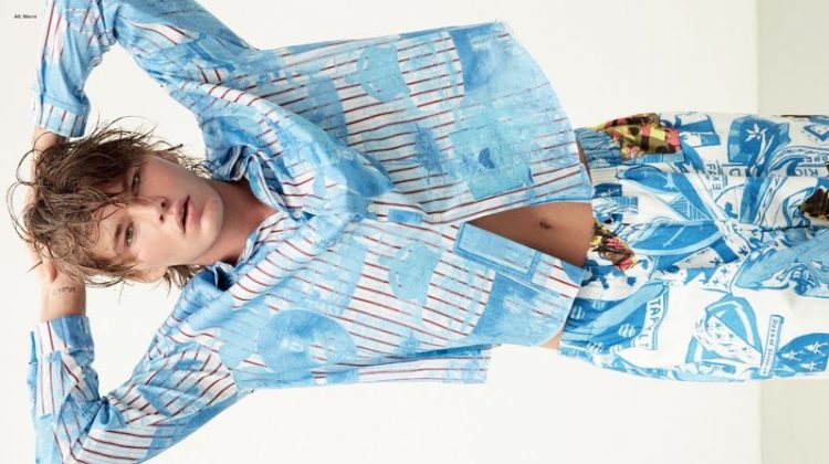 Jordan Barrett Dons Spring Hues for Hunger Cover Story