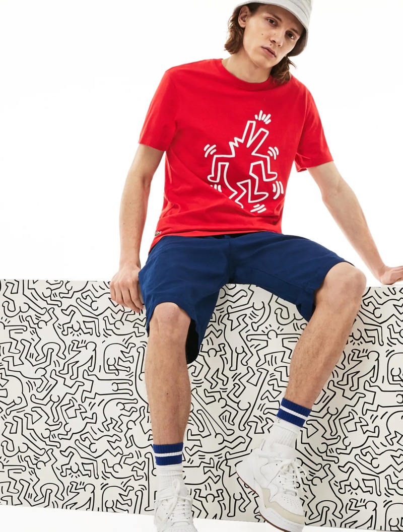 Lacoste x Keith Haring Design Cotton T-Shirt