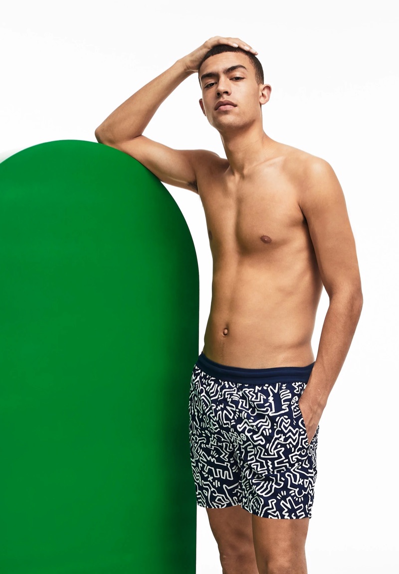 Lacoste x Keith Haring Print Swim Trunks