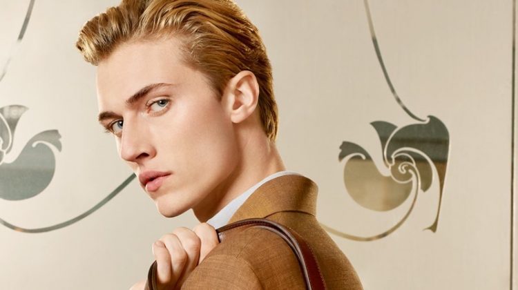 American model Lucky Blue Smith fronts Furla's spring-summer 2019 campaign.