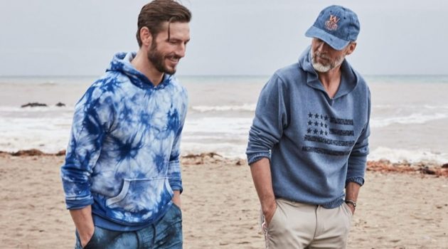 Parker Gregory and Ben Desombre hit the beach in styles from Macy's.