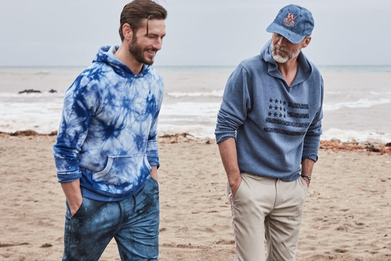 Parker Gregory and Ben Desombre hit the beach in styles from Macy's.