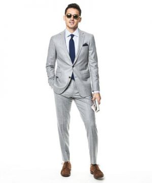 Made In The USA Sutton Wool Flannel Jacket In Light Grey Made In The USA Sutton Wool Flannel Jacket In Light Grey