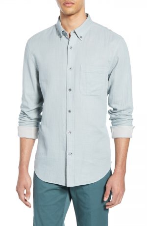 Men's Club Monaco Trim Fit Double Face Sport Shirt, Size X-Small - Blue Men's Club Monaco Trim Fit Double Face Sport Shirt, Size X-Small - Blue
