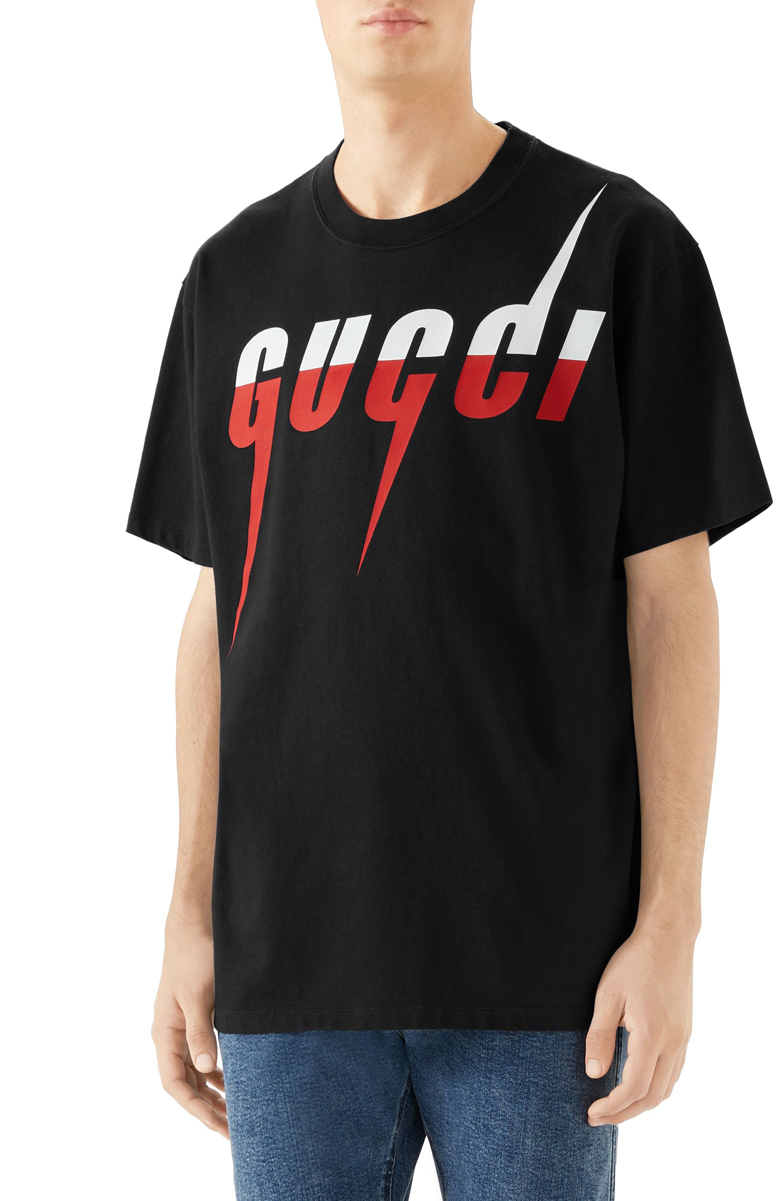 Men’s Gucci Blade Logo T-Shirt, Size X-Small – Black | The Fashionisto