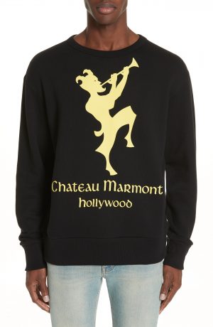 Men's Gucci Chateau Marmont Graphic Sweatshirt, Size XX-Large - Black Men's Gucci Chateau Marmont Graphic Sweatshirt, Size XX-Large - Black