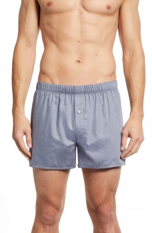 Men's Hanro Fancy Cotton Boxers, Size X-Large - Blue Men's Hanro Fancy Cotton Boxers, Size X-Large - Blue