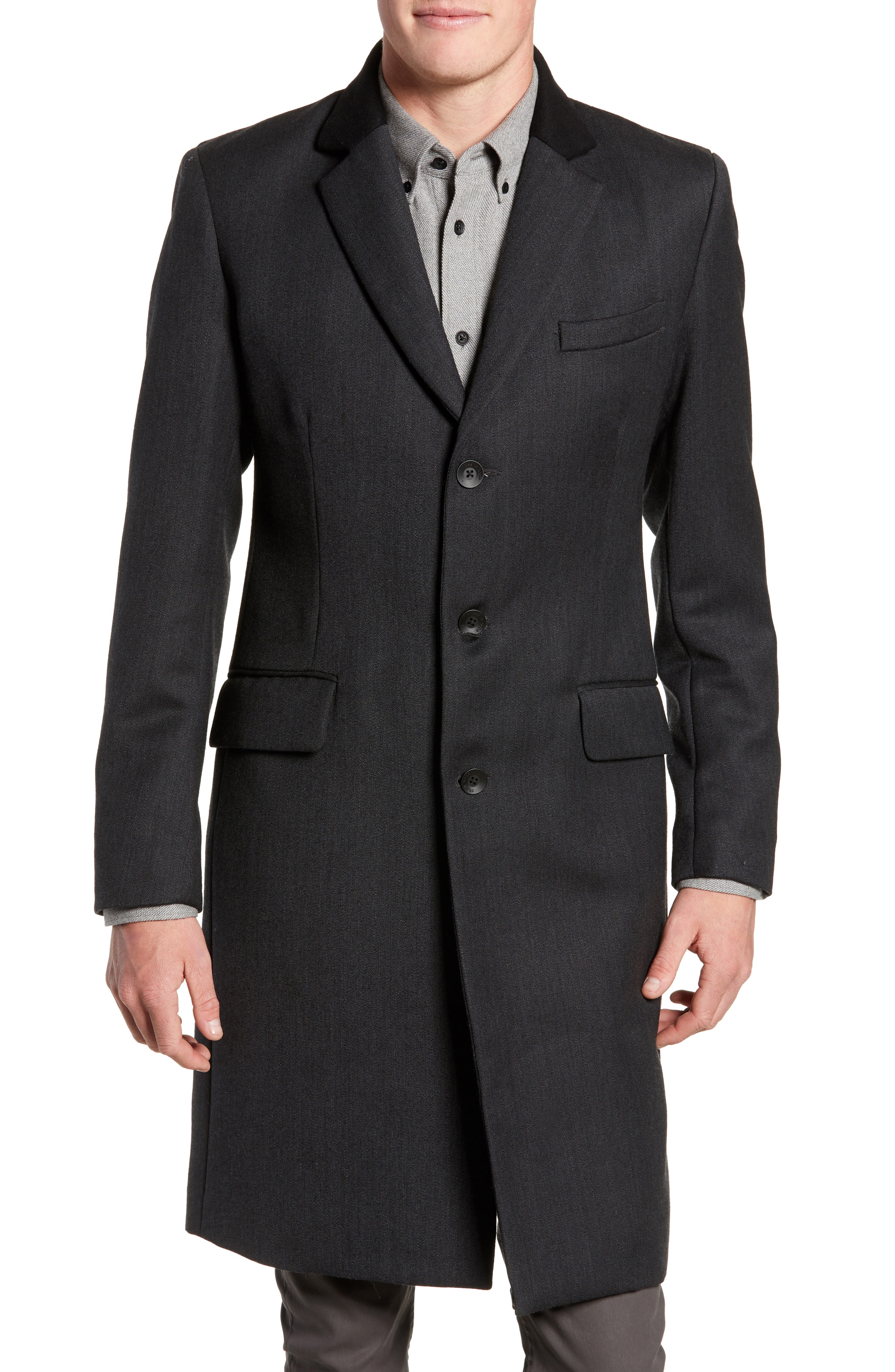 Men’s Rag & Bone Yorke Wool Top Coat, Size 40 – Grey | The Fashionisto
