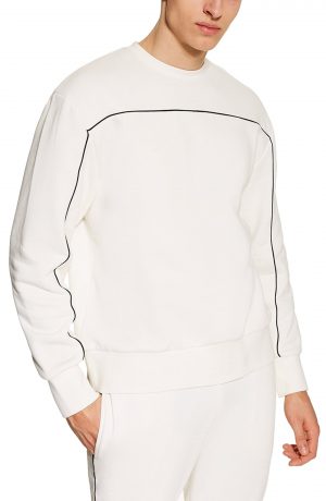 Men's Topman Piped Sweatshirt, Size Large - Ivory Men's Topman Piped Sweatshirt, Size Large - Ivory