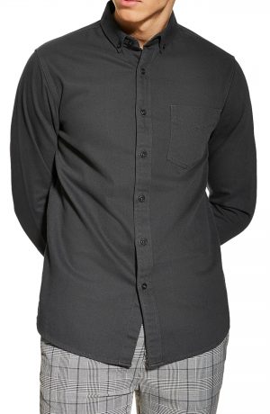 Men's Topman Twill Swim Shirt, Size Large - Grey Men's Topman Twill Swim Shirt, Size Large - Grey