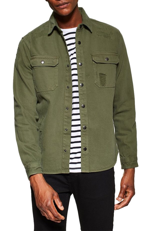 mens denim slim fit shirt
