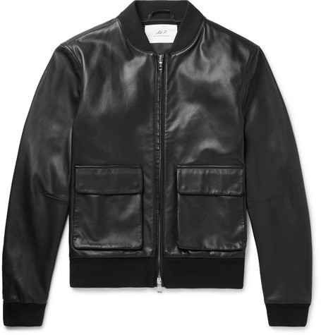 Mr P. – Leather Bomber Jacket – Men – Black | The Fashionisto