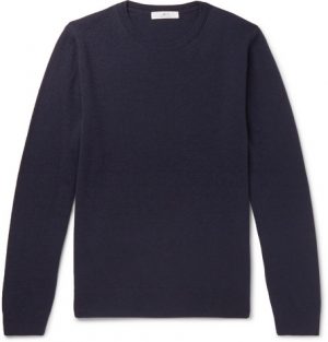 Mr P. - Slim-Fit Merino Wool Sweater - Men - Blue Mr P. - Slim-Fit Merino Wool Sweater - Men - Blue